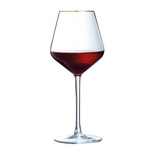 Cristal d'Arques Ultime Gold Band Wine Glasses 470ml (8 Pack) - JK506 - 3