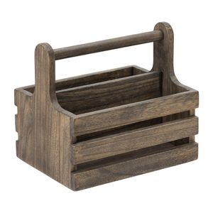 Utopia Medium Rustic Wooden Table Caddy (2 Pack) - JM321 - 1