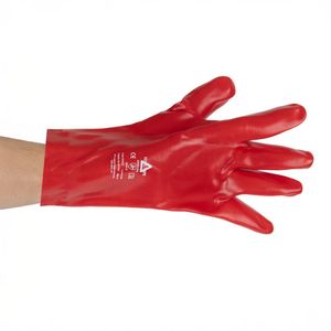 KeepSAFE PVC Coated Gauntlets Red 35cm Size 10 (12 Pack) - JE607-10 - 3