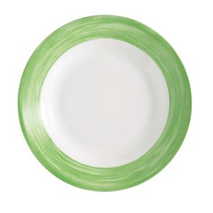 Arcoroc Brush Soup Plates Green 225mm (12 Pack) - JK566 - 1