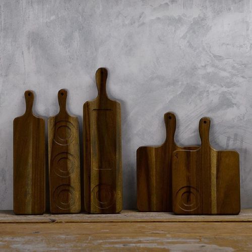 Dudson Acacia Wood Rectangular Handled Boards 120x469mm (4 Pack) - FZ054 - 2