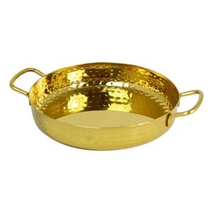 Mini Deep Pan With Handles - Ss - Hammered - Gold Finish - 18Cm - MPDH38H - 1