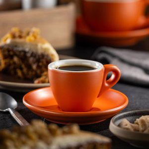 Custom Branded Barista Espresso Matt Orange Cup 2.75oz (8cl) - C6977 - 2
