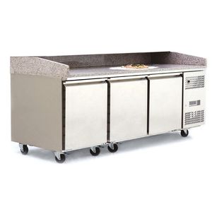 Atosa EPF3485GR 3 Door Pizza Preparation Counter Fridge, 357 Litres - EPF3485GR - 3