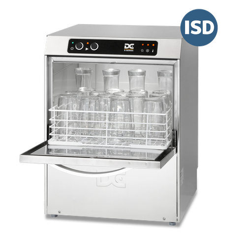 DC SG40ISD Standard Range 400mm Basket Frontloading Commercial Glasswasher with Integral Water Softener and Drain Pump, 18 Pint Capacity - SG40ISD - 1