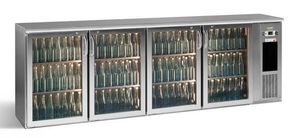 Gamko E3/2222GMUCS84 Glass Four Door Stainless Steel Undercounter Bottle Cooler, 722 x 33 Centiliters - E3-2222GMUCS84 - 1