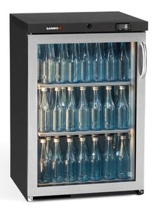 Gamko MG3/150LGCS Maxiglass Left Hand Hinged Stainless Steel Frame Glass Single Door Undercounter Bottle Cooler, 150 Litres - MG3-150LGCS - 1