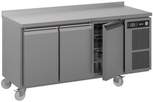 Hoshizaki Premier K 3 A5 DL DL DR C U 3 Door Stainless Steel Refrigerated Counter with Splashback, 463 Litres - K-3-A5-DL-DL-DR-C-U - 1