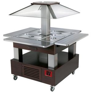 Diamond CSB/4D-B1-R2 Refrigerated Island Buffet Salad Bar - CSB-4D-B1-R2 - 1