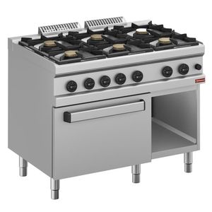 Diamond C6GFA11-BF 6 Burners Gas Range with Oven and Open Cupboard - C6GFA11-BF - 1
