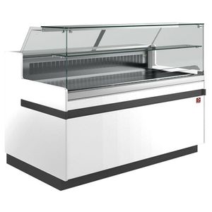 Diamond VB10XB2/R2 Flat Glass White Refrigerated Serveover Counter, 2138mm - VB21XB2-R2 - 1
