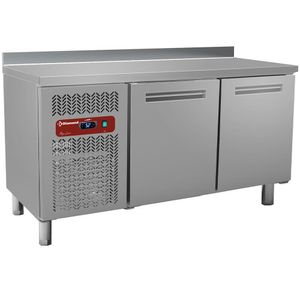 Diamond BMIV15/R2-BA 2 Door Stainless Steel Refrigerated Counter with Splashback, 245 Litres - BMIV15-R2-BA - 1