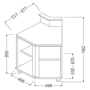 Diamond AB45X/5 Neutral Bar Counter Units With Fitting For Service Top 45° (Open) - AB45X-5 - 1