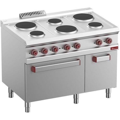 Diamond E7/6PFA11-N 6 Rounded Hobs Freestanding Electric Range Cooker on Neutral Cupboard, 17.6kW - E7-6PFA11-N - 2