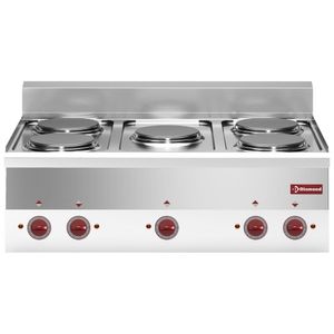 Diamond E60/5P9T-N 5 Rounded Hobs Countertop Electric Range Cooker, 10kW - E60-5P9T-N - 1