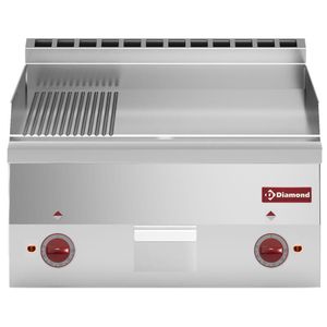 Diamond E60/PM6T-N 2/3 Smooth 1/3 Ribbed Electric Cooking Plate, 6kW - E60-PM6T-N - 1