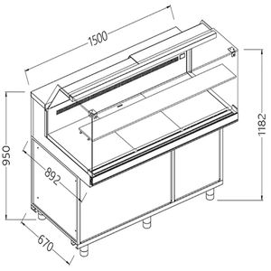 Diamond VB15XR Snack Patisserie Display Counter, 1500mm - VB15XR - 1
