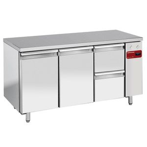 Diamond TS3N/H_1XK1/2-H 2 Door & 2 Drawer Stainless Steel Refrigerated Counter - TS3N-H_1XK1-2-H - 1