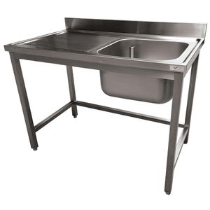 Diverso WR-C1E1-2G Stainless steel sink ECO 1 tank and 1 left drain surface, without lower shelf - WR-C1E1-2G - 1