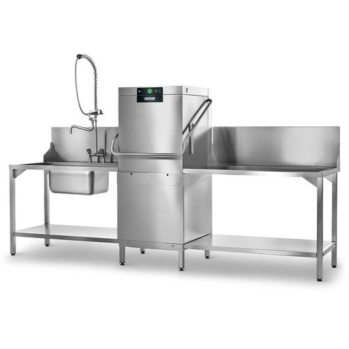 Hobart AUPLS-10C 500mm Basket Hood / Passthrough Dishwasher with Integral Water Softener & Drain Pump, 18 Plates - AUPLS-10C - 2