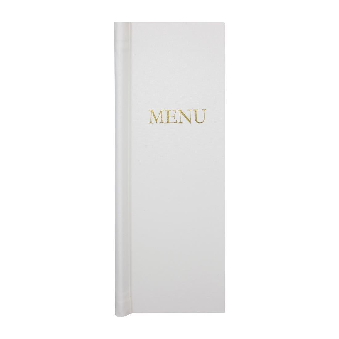 Slip Grip Menu Covers 1/2 Width A4 Size White - FB394 - 1