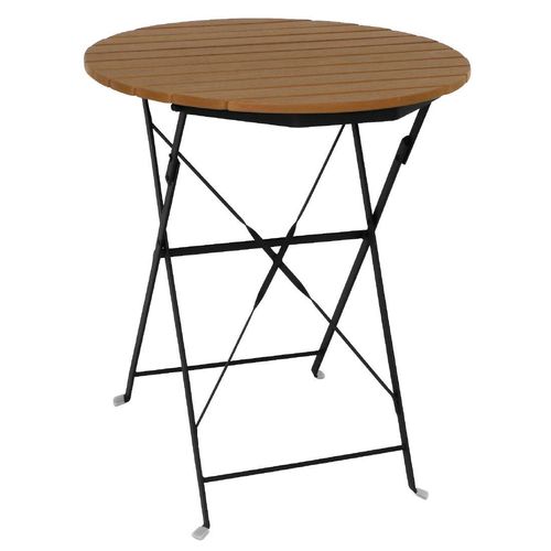 Bolero Round Faux Wood Bistro Folding Table 600mm (Single) - GL496 - 1