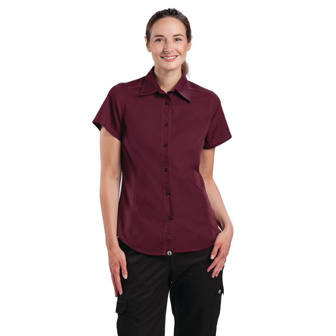 Chef Works Womens Cool Vent Chefs Shirt Merlot S - B313-S - 1