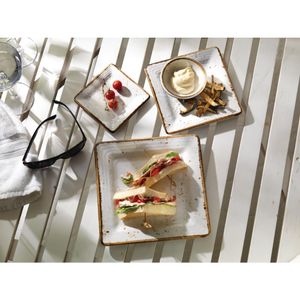 Steelite Craft Melamine Square Plates White 178mm (Pack of 6) - VV1079 - 3