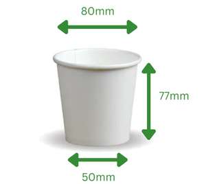 Custom Branded 6oz Single Wall Paper Sampling Cups - Custom Printed 6oz Paper Drinks Cups - 6oz Single Wall Flat White Cups - 3