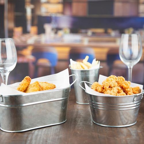 Olympia Mini Metal Food Bucket Shallow 150mm - DM214 - 3