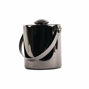Olympia Double Walled Ice Bucket with Lid 1Ltr Gunmetal - DR742 - 1