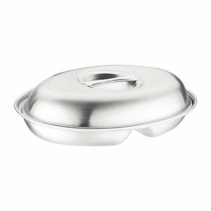 Olympia Oval Vegetable Dish Two Compartments 200mm - P184 - 3