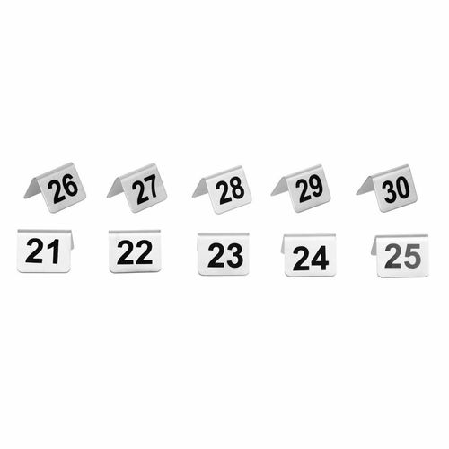 Stainless Steel Table Numbers 21-30 (Pack of 10) - U048 - 5