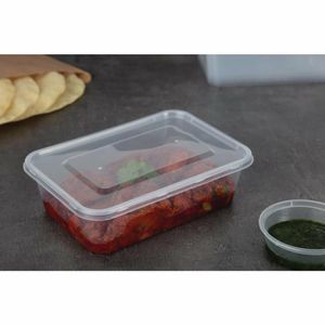 Fiesta Recyclable Plastic Microwavable Containers with Lid Medium 650ml (Pack of 250) - DM182 - 4