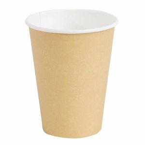 Fiesta Recyclable Coffee Cups Single Wall Kraft 340ml / 12oz (Pack of 1000) - GF032 - 1