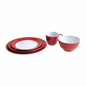 Olympia Kristallon Gala Colour Rim Melamine Plate Red 260mm (Pack of 6) - DE602 - 3