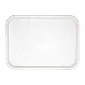 Olympia Kristallon Polypropylene Fast Food Tray White Large 450mm - GF997 - 1