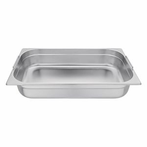 Vogue Stainless Steel 1/1 Gastronorm Pan With Handles 100mm - CB179 - 1