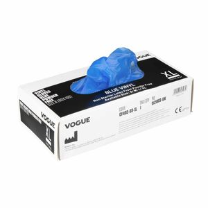 Vogue Powder-Free Vinyl Gloves Blue Extra Large (Pack of 100) - CF403-XL - 3
