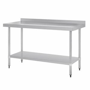 Vogue Stainless Steel Table with Upstand 1500mm - GJ508 - 1