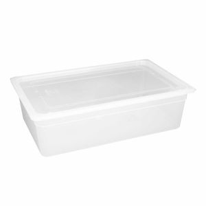 Vogue Polypropylene 1/1 Gastronorm Container with Lid 150mm (Pack of 2) - GJ512 - 1