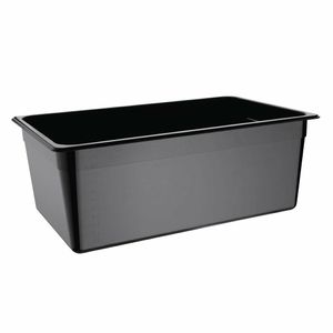 Vogue Polycarbonate 1/1 Gastronorm Container 200mm Black - U457 - 1