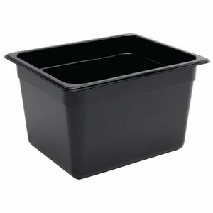Vogue Polycarbonate 1/2 Gastronorm Container 200mm Black - U461 - 1