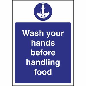 Vogue Wash hands Before Handling Food Sign - W110 - 1