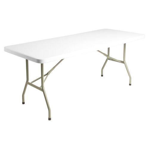 Bolero PE Rectangular Folding Table White 6ft (Single) - U579 - 3