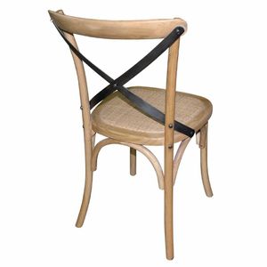 Bolero Natural Bentwood Chairs with Metal Cross Backrest (Pack of 2) - GG656 - 3