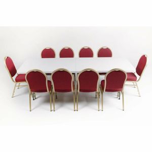 Bolero Rectangular Centre Folding Table White 8ft (Single) - CF375 - 3