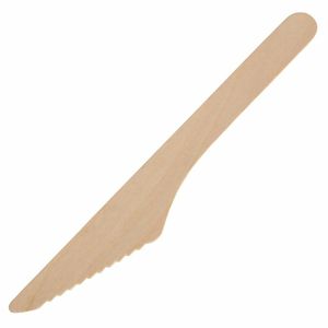 Fiesta Compostable Disposable Wooden Knives (Pack of 100) - CD902 - 1