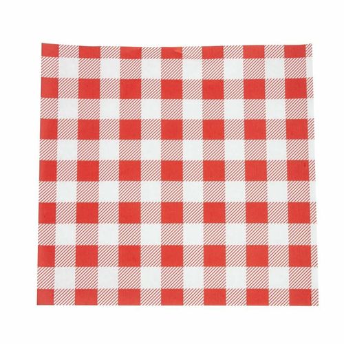 Greaseproof Paper Sheets Red Gingham 250 x 250mm (Pack of 200) - CL657 - 1