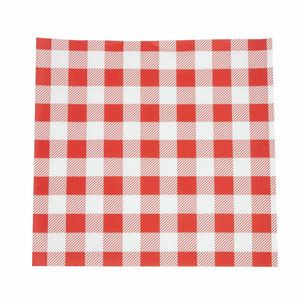 Greaseproof Paper Sheets Red Gingham 250 x 250mm (Pack of 200) - CL657 - 1